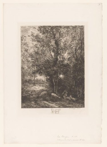 Forest with Resting Goat Herders