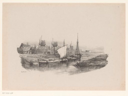Harbour with Boats and Windmills