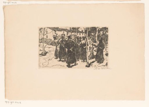 Group of men with caps and overcoats
