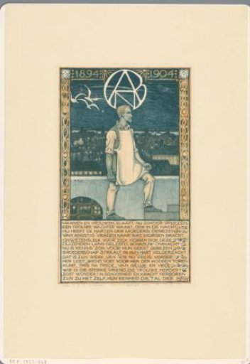 Print on the occasion of the tenth anniversary of the General Dutch Diamond Workers' Union in 1904