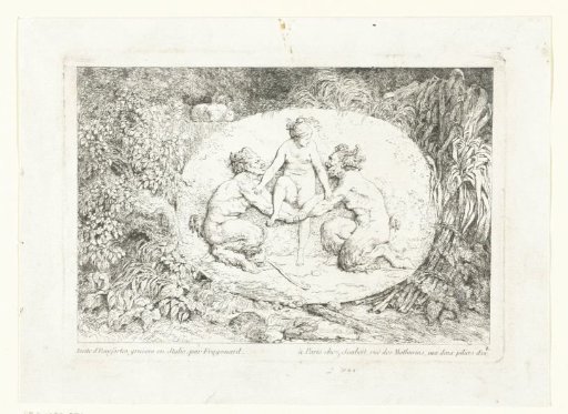 Nymph Leaning on the Arms of Two Satyrs