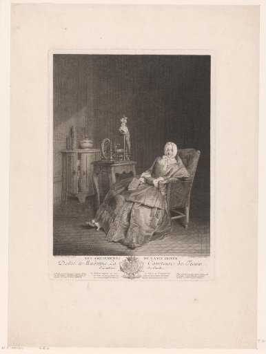 Interior with a lady with a book on her lap