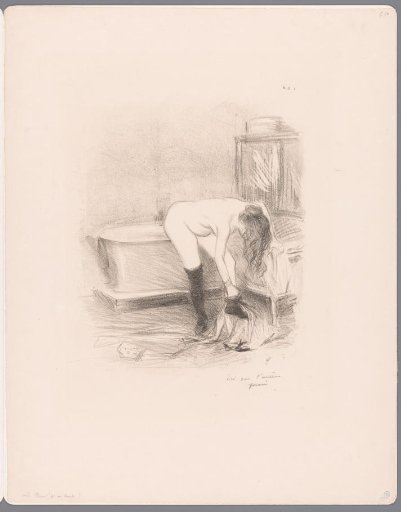 Woman undressing in the bathroom