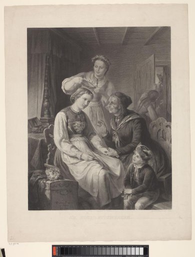 Young bride being addressed by her mother