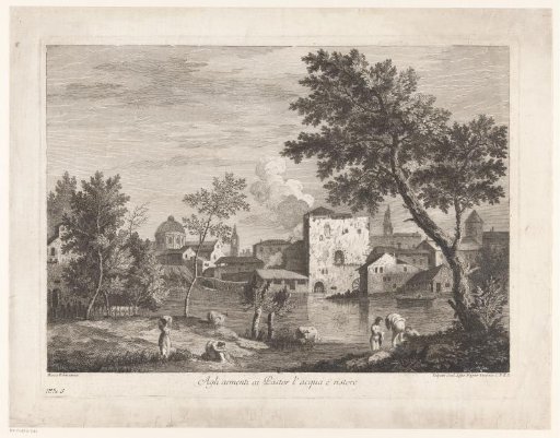 River with bathing figures
