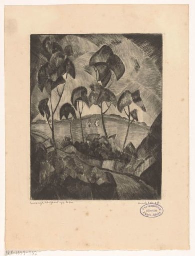 Lake in a hilly landscape