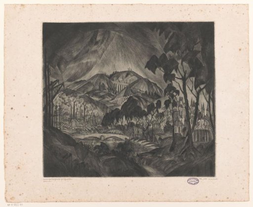 Hill landscape with industry