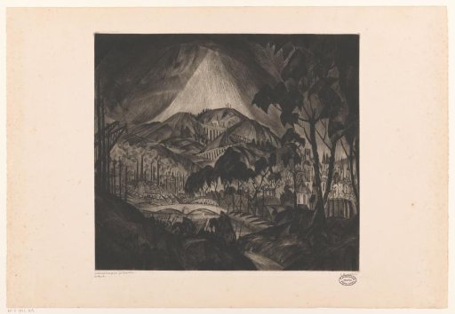 Hill landscape with industry