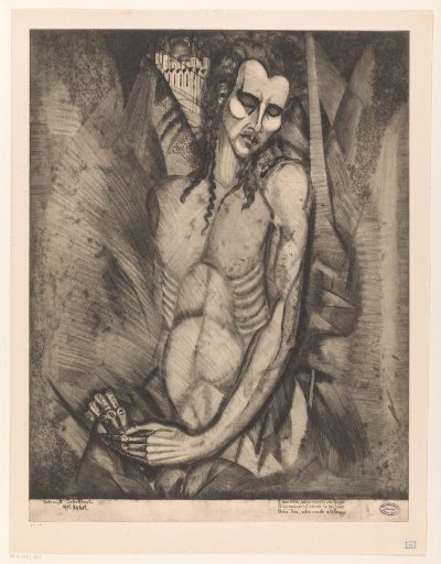 Naked man with closed eyes