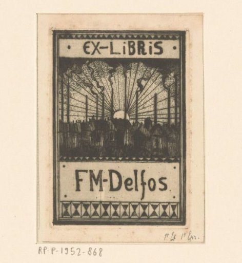 Ex libris of F.M. Delfos