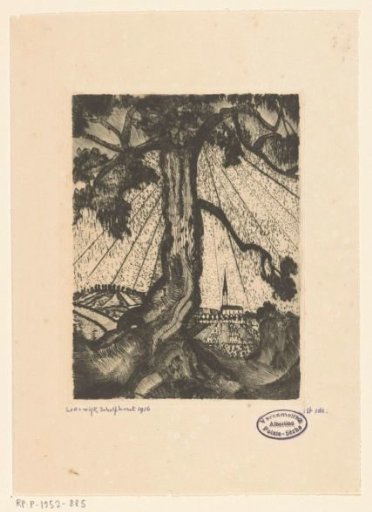Hilly landscape with settlement