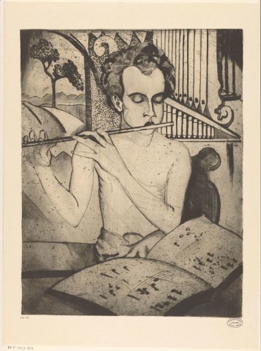 Half-Naked Boy Playing a Flute