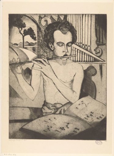 Half-Naked Boy Playing a Flute