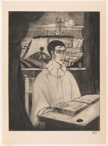 Pierrot reading a book