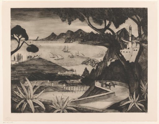 Mountain landscape with a bay on Corsica