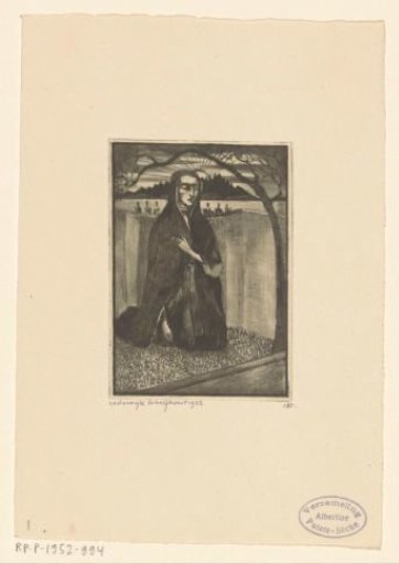 Woman by a tomb