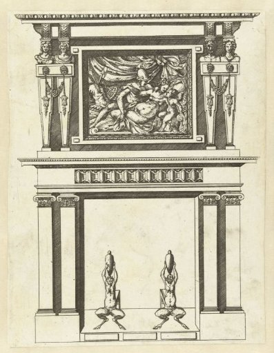 Chimney piece decorated with a depiction of Mars, Venus, and Amor