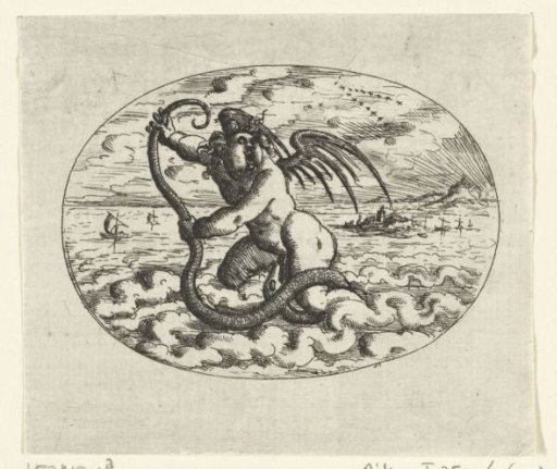 Horizontal oval with a putto