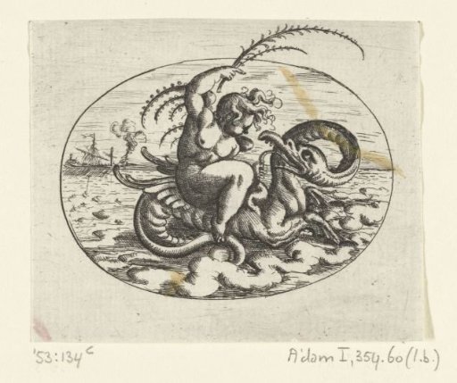 Recumbent Oval with a Putto