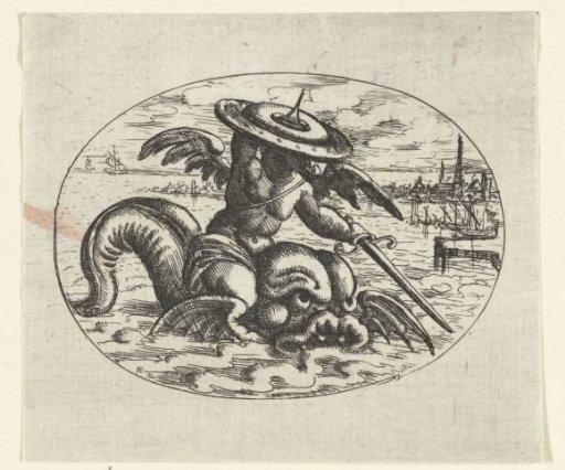 Recumbent Oval with a Putto