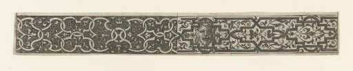 Lower of three friezes with a mask to the right of center