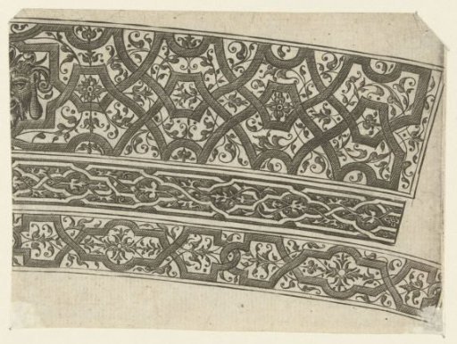 Right half of a sheet with one broad frieze and two narrow friezes