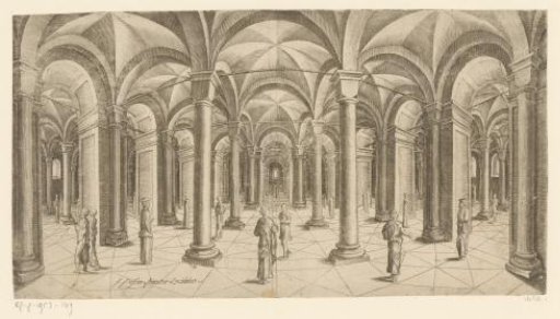 Perspective of a Vaulted Space with Columns