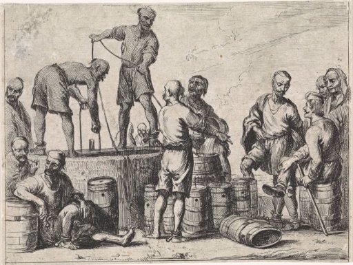 Muslim Galley Slaves around a Well