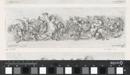 Frieze with two children with dogs