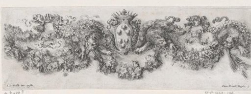 Frieze with coat of arms of the De' Medici family and four panthers