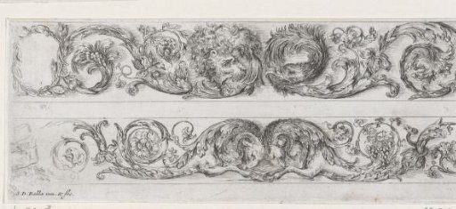 Two friezes with a lion, an eagle and rams