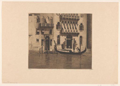 Houses with sunshades on the Grand Canal in Venice