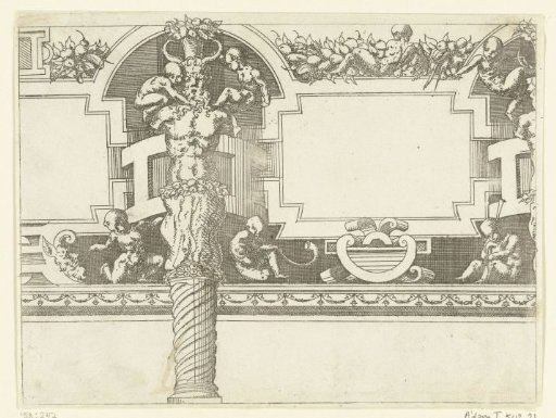Herm between two rectangular cartouches