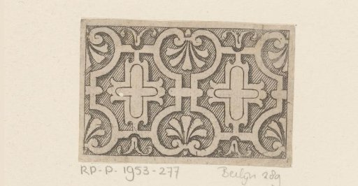 Interlaced work with a cross shape and palmette