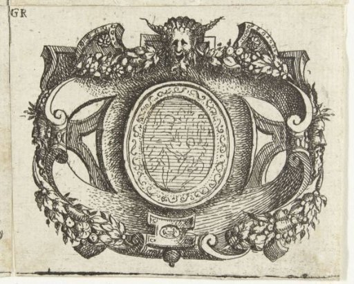 Cartouche in the form of a standing oval