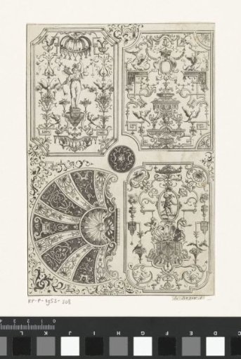 Four lids with grotesques and rocailles