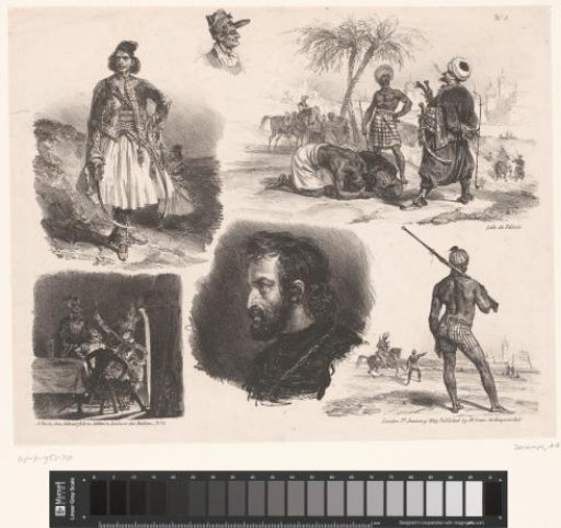 Six representations of human figures