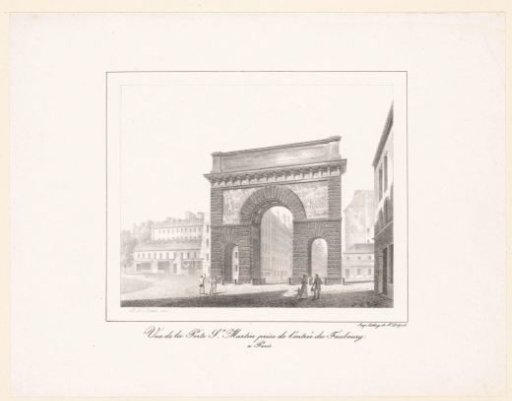 View of the Porte Saint-Martin on the North Side of Paris