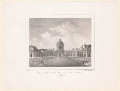 View of the Institut de France from the Pont des Arts in Paris