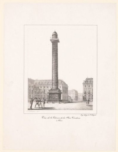 View of the Austerlitz Column on the Place Vendôme in Paris
