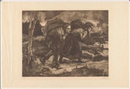 Man and Woman with a Sack on Their Backs