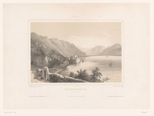 View of the Castle of Chillon on Lake Geneva