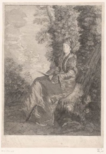 Portrait of a Dreamy Woman with a Fan