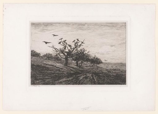 Landscape with Trees and Crows