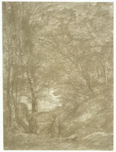 Landscape with Horatius under large trees