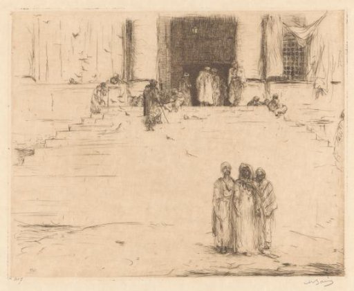 Figures in Front of a Mosque
