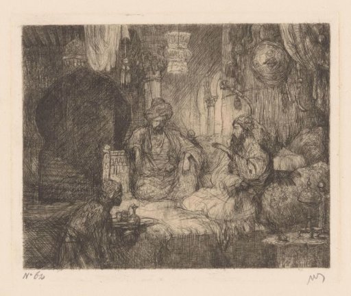 Ottoman Interior with Two Men and a Servant