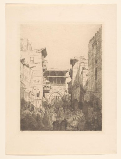 Street in Cairo with Pedestrians and Riders