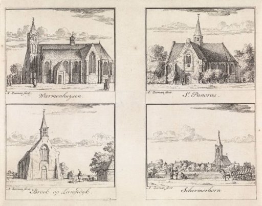 Views of Warmenhuizen, Broek op Langedijk, Sint Pancras and Schermerhorn