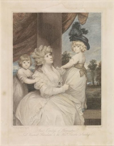 Portrait of Jane Stanhope with her two children